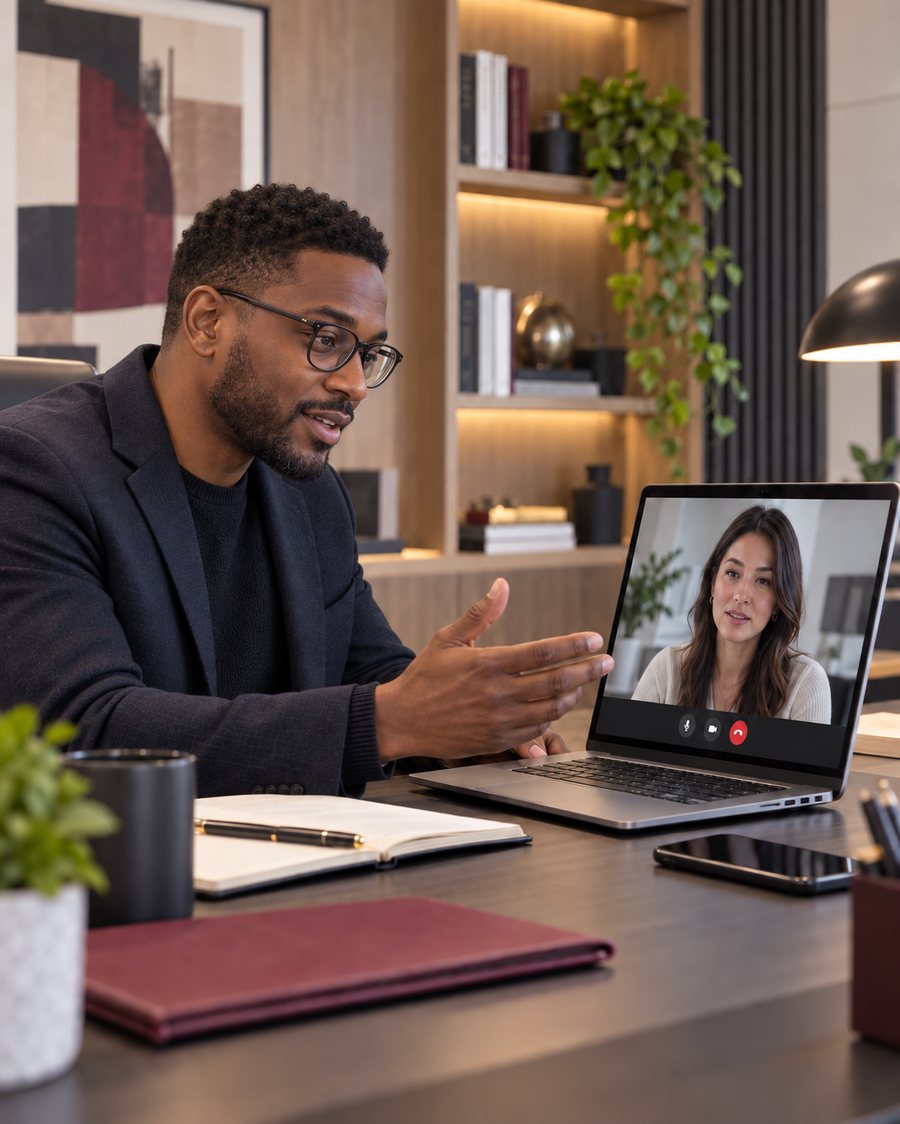 Consultation à distance avec un client